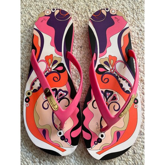 Emilio Pucci Shoes Sandals Flip Flops 40 10 Pink - Picture 1 of 6